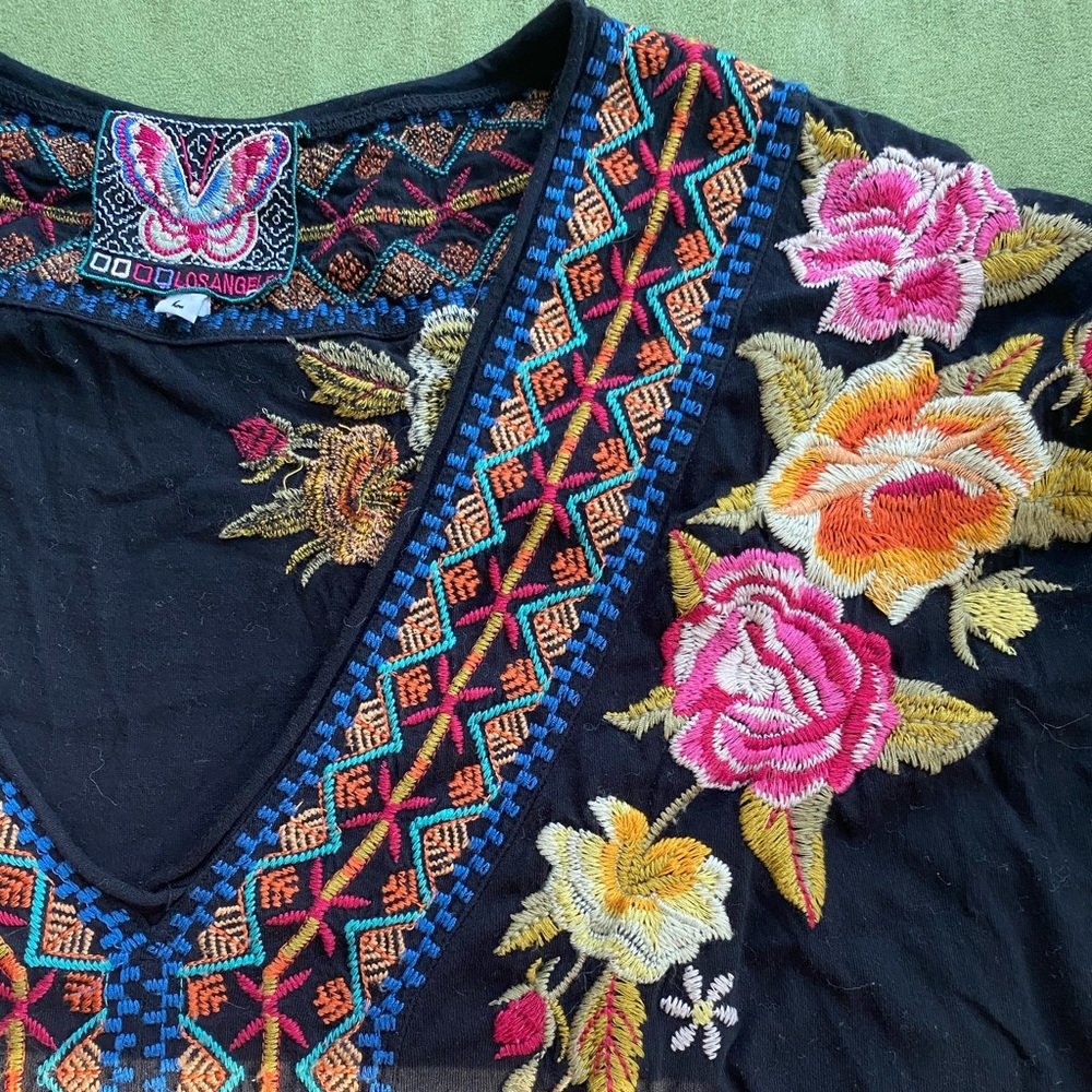 EUC JOHNNY WAS DRESS FLORAL